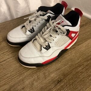 Jordan Kids White and Red Sneakers